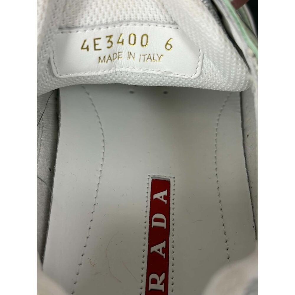 Prada American Cup Patent Mint Green Mens Mesh Sneakers - Sz 7 US SPB JA-365540 - Picture 12 of 14